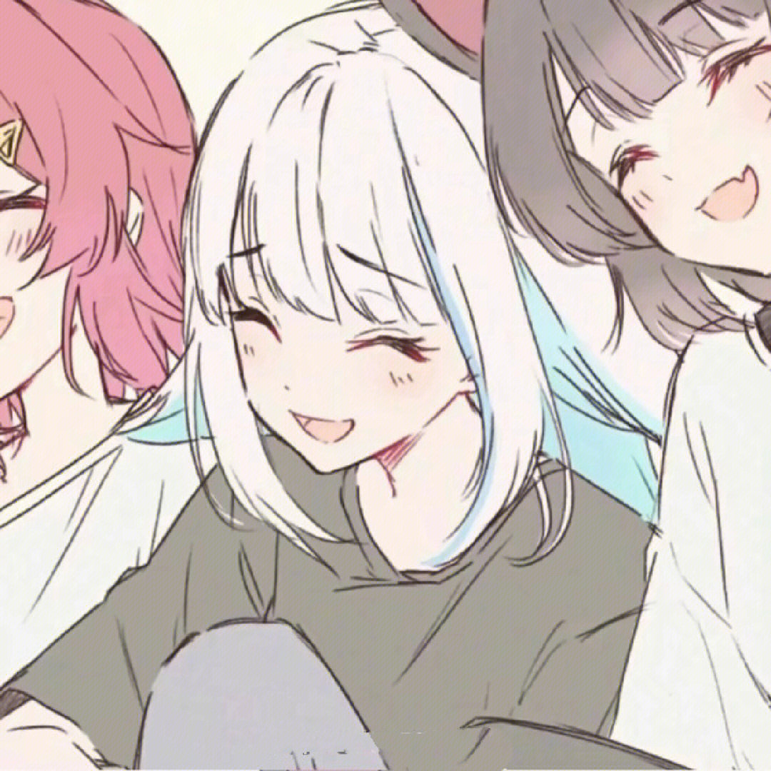 動漫閨蜜三人頭像，小巷中的秘密寶藏三人行